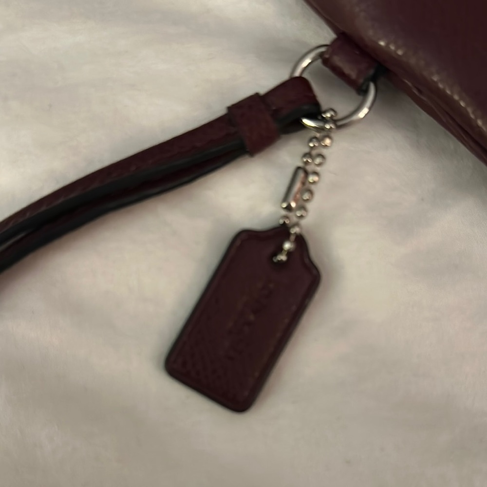 Coach Burgundy Leather Clutch Wristlet - Picture 5 of 9